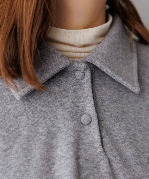 flower（フラワー）の「パウダリーポロトップ（Tシャツ/カットソー・レディース・アイボリー/グレー・FREE）」の12枚目の写真