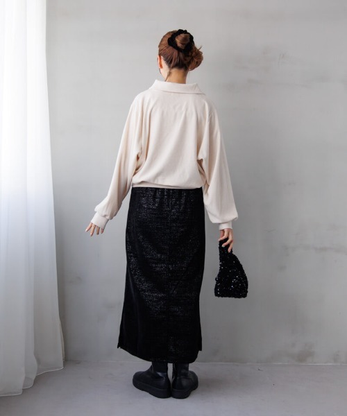 flower（フラワー）の「パウダリーポロトップ（Tシャツ/カットソー・レディース・アイボリー/グレー・FREE）」の21枚目の写真