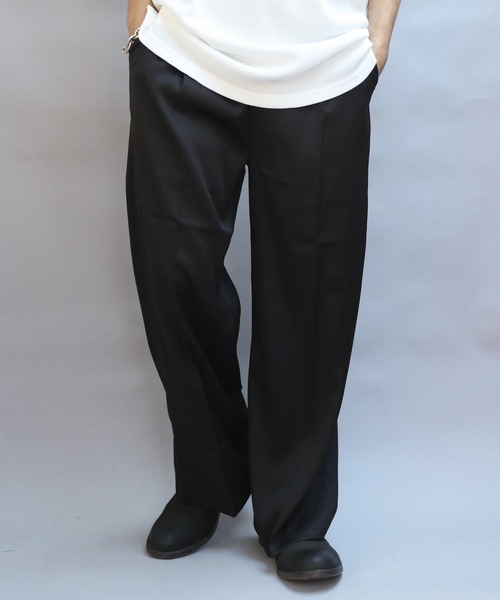 ８(eight)（エイト）の「カラーワイドパンツ（スラックス・メンズ・レッド/グリーン/ワインレッド/チャコールグレー/ライトブラウン/ブラック・MEDIUM/LARGE）」の2枚目の写真