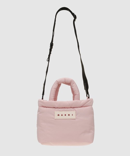 MARNI PUFF トートバッグミニ MARNI - TOTE EW / ブラック PUFF ミニトートバッグ (ブラック