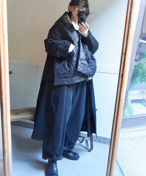 JOURNAL STANDARD LUXE（ジャーナルスタンダード　ラックス）の「【manipuri/マニプリ】QUILTED BIG STOLE（ストール/ショール・レディース・ブラック・FREE）」の3枚目の写真