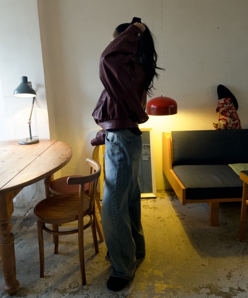 INTER FACTORY(インターファクトリー)の「rinka - 2wayフェイクレザーブルゾン made in INTERFACTORY(ブルゾン・レディース・ブラック/レッド・FREE)」の22枚目の写真