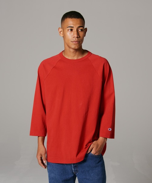 Champion（チャンピオン）の「【Champion/チャンピオン】メンズ MADE IN USA ティーテンイレブン ラグラン3/4スリーブTシャツ（Tシャツ/カットソー・メンズ・モスグリーン/ホワイト/ネイビー/ブラック/レッド系その他7/シルバーグレー・X-LARGE/LARGE/MEDIUM/SMALL）」の6枚目の写真