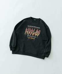 『XLサイズあり』パウダー加工 クルーネックスウェットプルオーバー