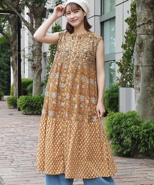 シックブロックティアードワンピース【WEB限定】（ワンピース