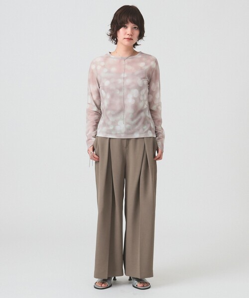 RBS（アールビーエス）の「RBS / シアー ドット プリント Tシャツ（Tシャツ/カットソー・レディース・サックスブルー/ベージュ・ONE SIZE）」の4枚目の写真