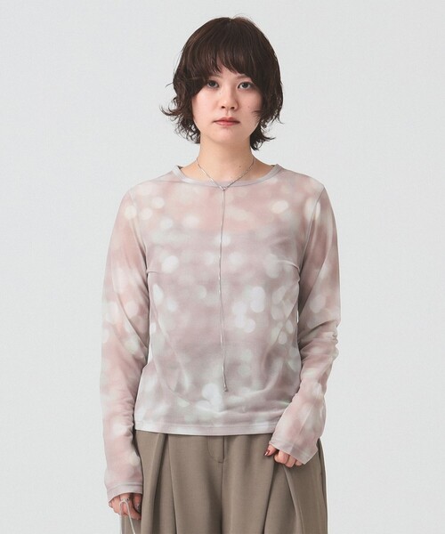 RBS（アールビーエス）の「RBS / シアー ドット プリント Tシャツ（Tシャツ/カットソー・レディース・サックスブルー/ベージュ・ONE SIZE）」の7枚目の写真