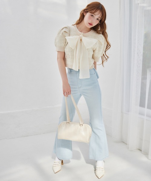 NICE CLAUP♡バックリボンデニムパンツ セール】バックリボンデニムパンツ（デニムパンツ）｜one after