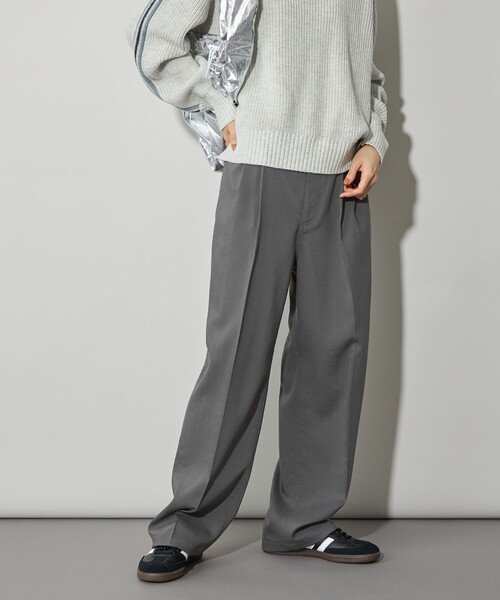 CITEN（シテン）の「＜CITEN＞エッセンシャルタックワイドパンツ（スラックス・レディース・オリーブ/ダークグレー/ブラック・M/S/L）」の3枚目の写真