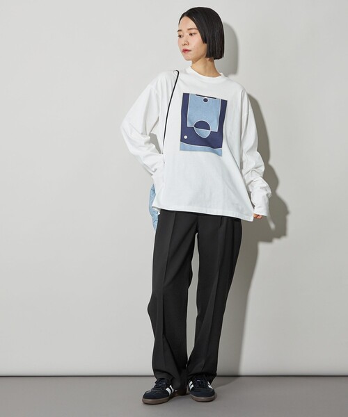 CITEN（シテン）の「＜CITEN＞エッセンシャルタックワイドパンツ（スラックス・レディース・オリーブ/ダークグレー/ブラック・M/S/L）」の2枚目の写真