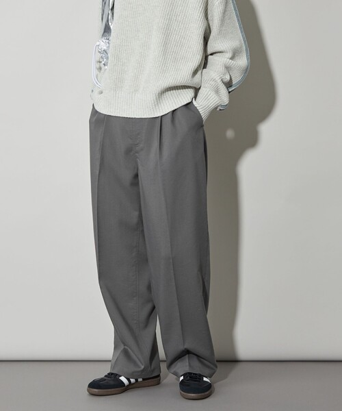 CITEN（シテン）の「＜CITEN＞エッセンシャルタックワイドパンツ（スラックス・レディース・オリーブ/ダークグレー/ブラック・M/S/L）」の4枚目の写真