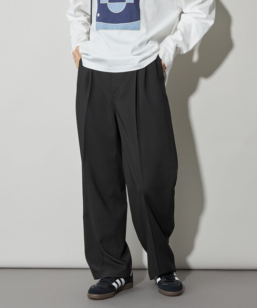 CITEN（シテン）の「＜CITEN＞エッセンシャルタックワイドパンツ（スラックス・レディース・オリーブ/ダークグレー/ブラック・M/S/L）」の6枚目の写真