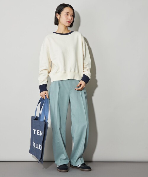 CITEN（シテン）の「＜CITEN＞エッセンシャルタックワイドパンツ（スラックス・レディース・オリーブ/ダークグレー/ブラック・M/S/L）」の9枚目の写真