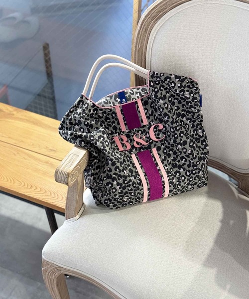 Ball&Chain（ボールアンドチェーン）の「[Ball&Chain]shopping bag-LEOPARD LINE(M)（エコバッグ/サブバッグ・レディース・ベージュ/グレー・M）」の12枚目の写真