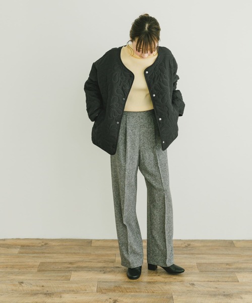 ITEMS URBANRESEARCH（アイテムズ アーバンリサーチ）の「ノーカラー刺繍ブルゾン（ブルゾン・レディース・ブラック/ベージュ・FREE）」の22枚目の写真