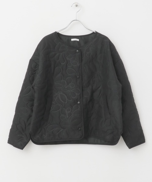 良品✨ ゴーシュ リネン ノーカラー ジップ ブルゾン 日本製 黒 良品