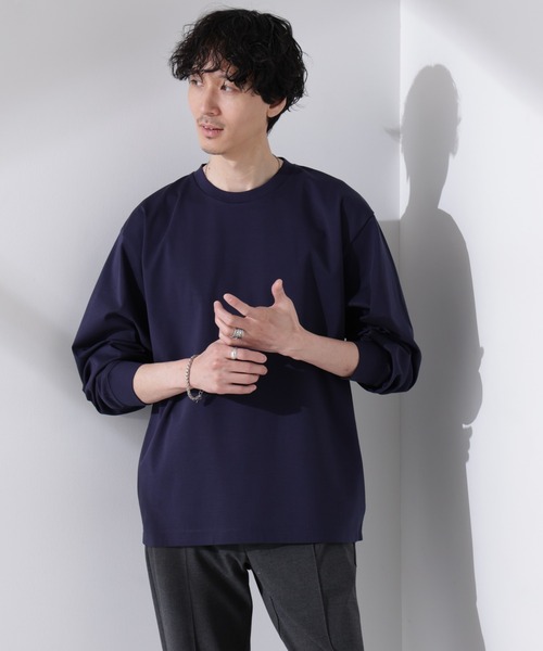 NANO universe(ナノユニバース)の「アンチスメル BIG クルーネックTシャツ 長袖(Tシャツ/カットソー・メンズ・ホワイト/ベージュ/ネイビー/ブラック・M/L)」の4枚目の写真