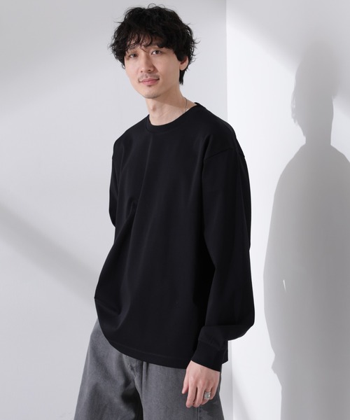 NANO universe(ナノユニバース)の「アンチスメル BIG クルーネックTシャツ 長袖(Tシャツ/カットソー・メンズ・ホワイト/ベージュ/ネイビー/ブラック・M/L)」の3枚目の写真