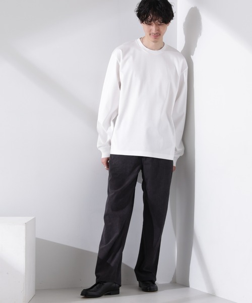 NANO universe(ナノユニバース)の「アンチスメル BIG クルーネックTシャツ 長袖(Tシャツ/カットソー・メンズ・ホワイト/ベージュ/ネイビー/ブラック・M/L)」の21枚目の写真