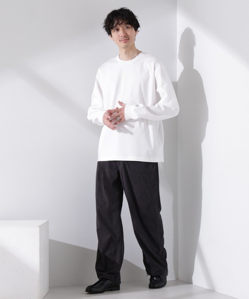 NANO universe(ナノユニバース)の「アンチスメル BIG クルーネックTシャツ 長袖(Tシャツ/カットソー・メンズ・ホワイト/ベージュ/ネイビー/ブラック・M/L)」の22枚目の写真