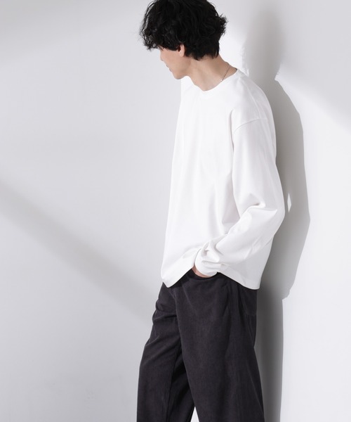 NANO universe(ナノユニバース)の「アンチスメル BIG クルーネックTシャツ 長袖(Tシャツ/カットソー・メンズ・ホワイト/ベージュ/ネイビー/ブラック・M/L)」の19枚目の写真