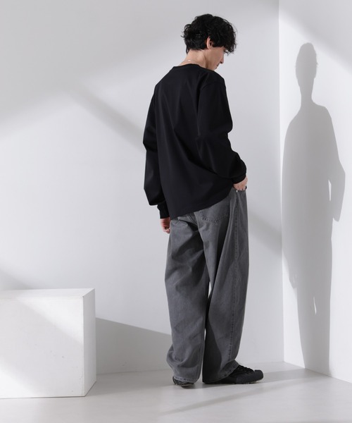 NANO universe(ナノユニバース)の「アンチスメル BIG クルーネックTシャツ 長袖(Tシャツ/カットソー・メンズ・ホワイト/ベージュ/ネイビー/ブラック・M/L)」の11枚目の写真