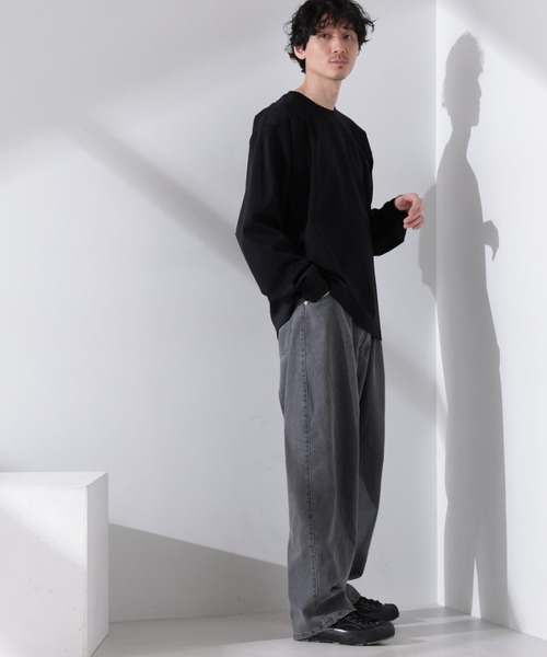 NANO universe(ナノユニバース)の「アンチスメル BIG クルーネックTシャツ 長袖(Tシャツ/カットソー・メンズ・ホワイト/ベージュ/ネイビー/ブラック・M/L)」の10枚目の写真