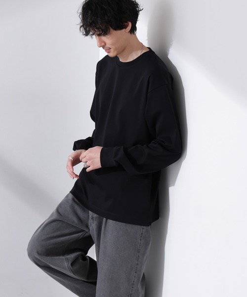 NANO universe(ナノユニバース)の「アンチスメル BIG クルーネックTシャツ 長袖(Tシャツ/カットソー・メンズ・ホワイト/ベージュ/ネイビー/ブラック・M/L)」の7枚目の写真