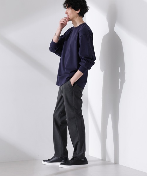 NANO universe(ナノユニバース)の「アンチスメル BIG クルーネックTシャツ 長袖(Tシャツ/カットソー・メンズ・ホワイト/ベージュ/ネイビー/ブラック・M/L)」の5枚目の写真