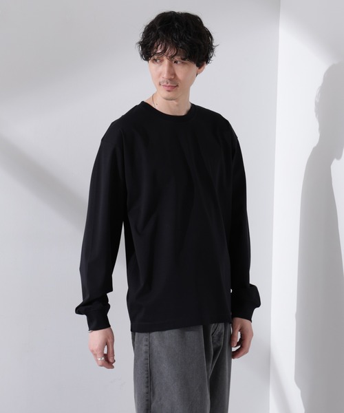 NANO universe(ナノユニバース)の「アンチスメル BIG クルーネックTシャツ 長袖(Tシャツ/カットソー・メンズ・ホワイト/ベージュ/ネイビー/ブラック・M/L)」の6枚目の写真