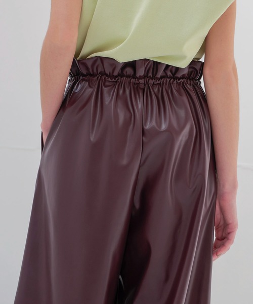 DRESSLAVE(ドレスレイブ)の「drawstring smooth leather like wide pants(ドローストリングスムースレザーライクワイドパンツ)(その他パンツ・レディース・グレー/ブラウン・38)」の6枚目の写真