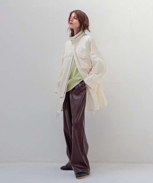 DRESSLAVE(ドレスレイブ)の「drawstring smooth leather like wide pants(ドローストリングスムースレザーライクワイドパンツ)(その他パンツ・レディース・グレー/ブラウン・38)」の12枚目の写真
