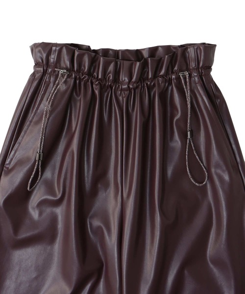 DRESSLAVE(ドレスレイブ)の「drawstring smooth leather like wide pants(ドローストリングスムースレザーライクワイドパンツ)(その他パンツ・レディース・グレー/ブラウン・38)」の13枚目の写真