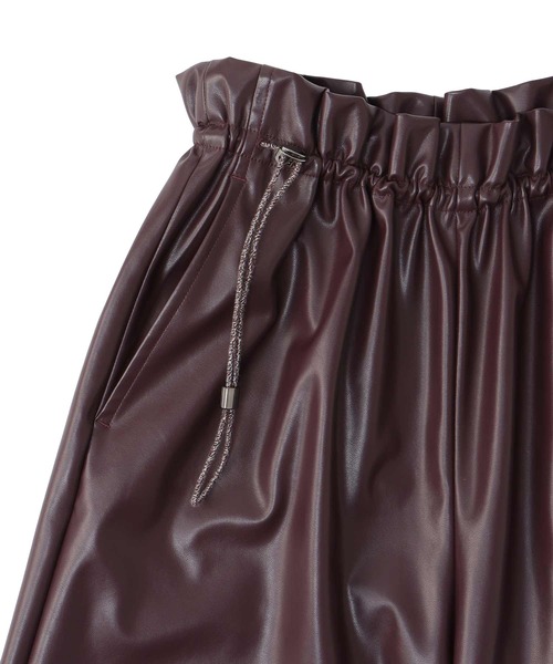 DRESSLAVE(ドレスレイブ)の「drawstring smooth leather like wide pants(ドローストリングスムースレザーライクワイドパンツ)(その他パンツ・レディース・グレー/ブラウン・38)」の14枚目の写真