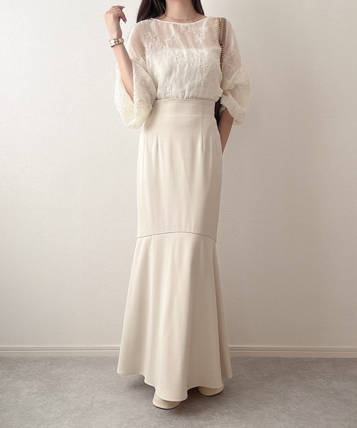 INTER FACTORY(インターファクトリー)の「koko - フラワーシアージャガードブラウス made in INTER FACTORY(シャツ/ブラウス・レディース・アイボリー・FREE)」の12枚目の写真