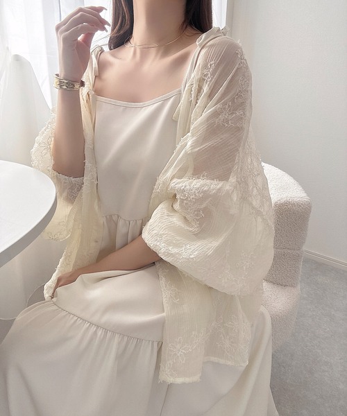 INTER FACTORY(インターファクトリー)の「koko - フラワーシアージャガードブラウス made in INTER FACTORY(シャツ/ブラウス・レディース・アイボリー・FREE)」の17枚目の写真