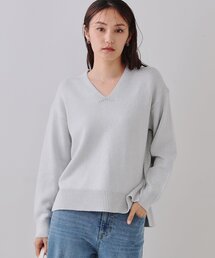 ニット セーター シルバービーズVネックニット レディース Amazon | [OGCPWYQZ] セーター レディース Vネック ニット