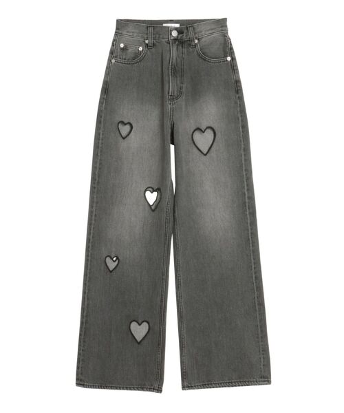 ハートカッティングワイドデニムパンツ（デニムパンツ）｜EVRIS