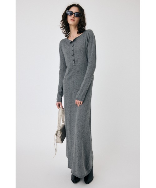 MOUSSY（マウジー）の「POINTELLE マキシドレス（ワンピース・レディース・ブラック/チャコールグレー/キナリ・FREE）」の3枚目の写真