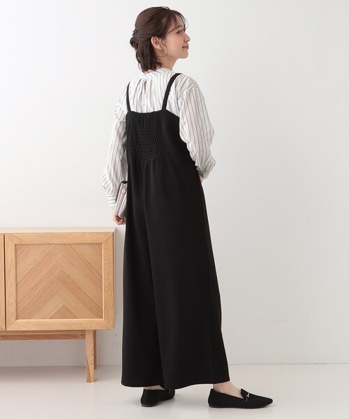 DRESKIP(ドレスキップ)の「【S-LL】リボン風キャミサロペット(サロペット/オーバーオール・レディース・チャコールグレー/ベージュ/ブラック・01/02/03/04)」の10枚目の写真