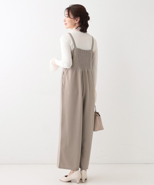 DRESKIP(ドレスキップ)の「【S-LL】リボン風キャミサロペット(サロペット/オーバーオール・レディース・チャコールグレー/ベージュ/ブラック・01/02/03/04)」の14枚目の写真