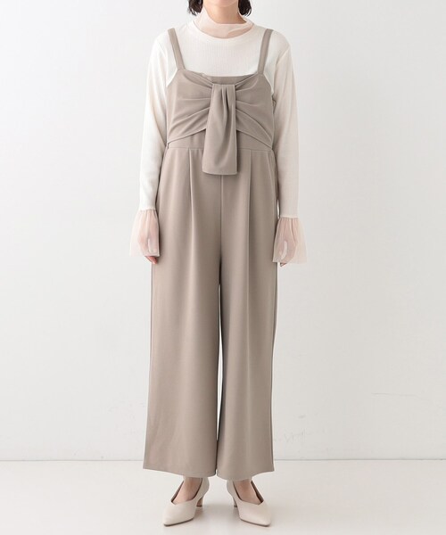 DRESKIP(ドレスキップ)の「【S-LL】リボン風キャミサロペット(サロペット/オーバーオール・レディース・チャコールグレー/ベージュ/ブラック・01/02/03/04)」の16枚目の写真