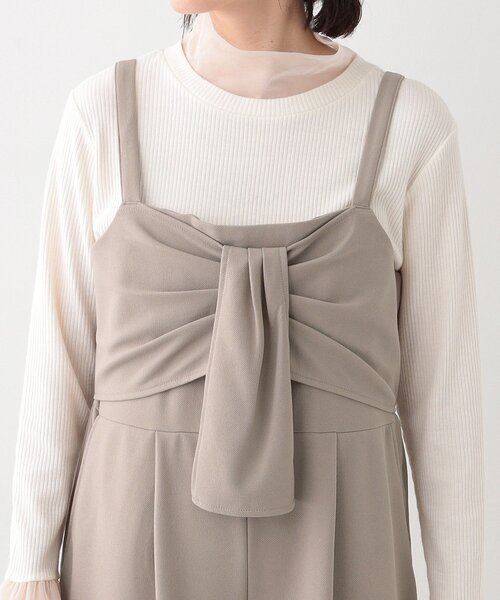 DRESKIP(ドレスキップ)の「【S-LL】リボン風キャミサロペット(サロペット/オーバーオール・レディース・チャコールグレー/ベージュ/ブラック・01/02/03/04)」の19枚目の写真