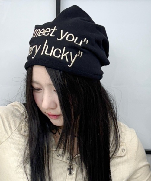 00s　archive　NEIGHBORHOOD　ロゴ刺繍タグ　ニット帽ビーニー 90s 00s neighborhood ニット帽 ビーニー Y2K 帽子