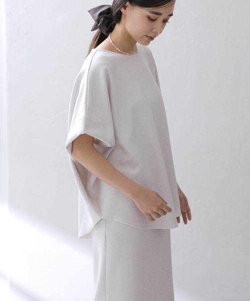 La TOTALITE(ラトータリテ)の「【洗える】Munich/ミューニック ダブルフェイスブラウス(シャツ/ブラウス・レディース・ブラック/ホワイト・FREE)」の1枚目の写真