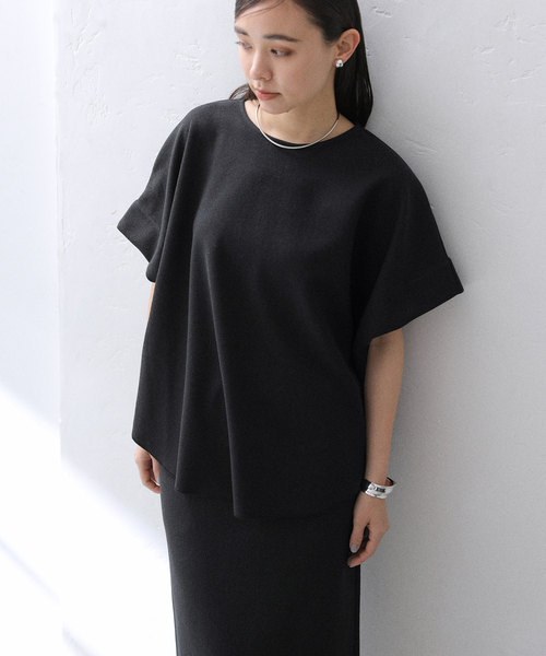 La TOTALITE(ラトータリテ)の「【洗える】Munich/ミューニック ダブルフェイスブラウス(シャツ/ブラウス・レディース・ブラック/ホワイト・FREE)」の7枚目の写真