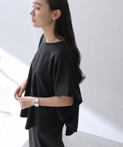 La TOTALITE(ラトータリテ)の「【洗える】Munich/ミューニック ダブルフェイスブラウス(シャツ/ブラウス・レディース・ブラック/ホワイト・FREE)」の9枚目の写真