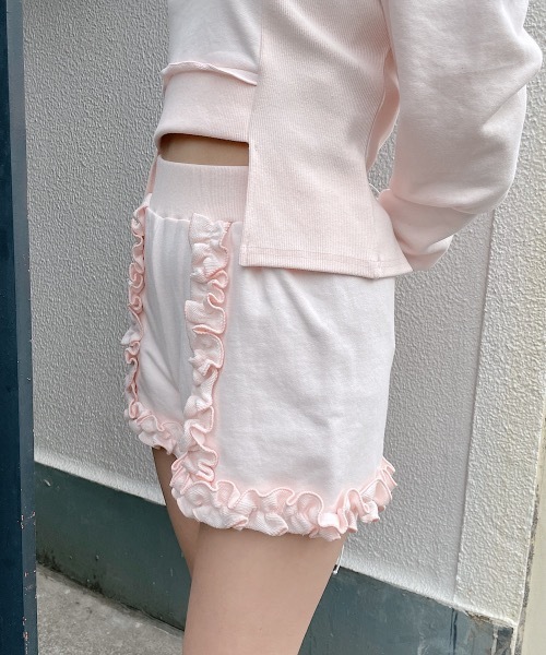 セール】フリルスウェットショートパンツ【セットアップ対応