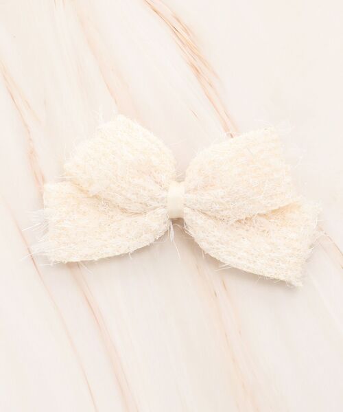 MAJESTIC LEGON（マジェスティックレゴン）の「ツイードバレッタ（バレッタ/ヘアクリップ・レディース・ブラック/アイボリー・FREE）」の7枚目の写真