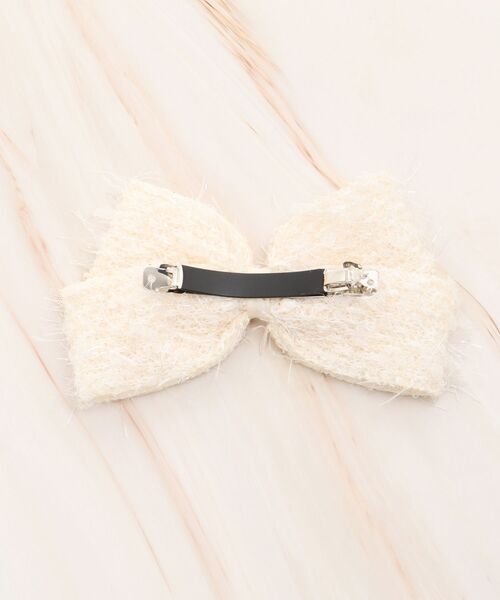 MAJESTIC LEGON（マジェスティックレゴン）の「ツイードバレッタ（バレッタ/ヘアクリップ・レディース・ブラック/アイボリー・FREE）」の8枚目の写真